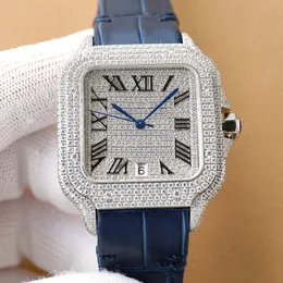 ダイヤモンドウォッチデザイナーウォッチ自動機械運動防水メンズブレスレットサファイアビジネスステンレススチールケース腕​​時計モントレデュルクプレゼント