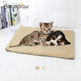 Mats Benepaw Winter ThermoreFlective Cat Mat Warm Fleece Sleep Pet Cat Beds Mats Mattor Puppy Kitten Snooze Pad With Nonslip Bottom