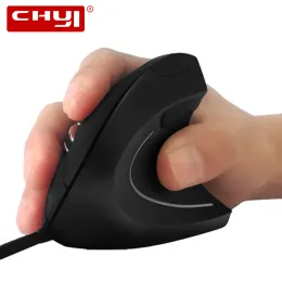 Mice CHYI Wired Vertical Mouse Ergonomic Optical Gaming Mice 800/1200/2000/3200 DPI USB LED Light Computer Mause Gamer With Mouse Pad