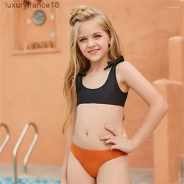 Womens Swimwear Womens SEASHY 5-14 Years Kids Toddler Bikinis Set Teen Girls Two Piece Bow-Knot Swimsuit Summer Beach Bathing Suit''gg''WZIJ