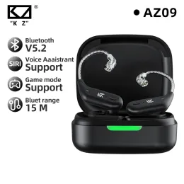 Fones de ouvido kz az09 hd módulo compatível com bluetooth 5.2, cabo de atualização sem fio hifi, gancho de ouvido sem fio cpin com caixa de carregamento