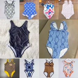 Badeanzug Netter einteiliger Sommer-Streifen-Faden-Kind-Kopf-Karomuster-Mädchen-Badeanzug-Set Mode Bequeme Kleidung Kinderbikinis P9IY #