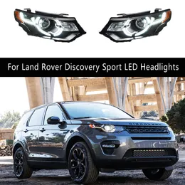 Estilo do carro lâmpada dianteira luz de circulação diurna para land rover discovery sport faróis led conjunto 16-18 peças de automóvel streamer sinal de volta