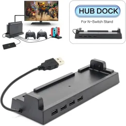 Adapter Highspeed USB 2.0 Hub Transmisja zewnętrzna rozdzielacz z 4 portów wyjściowych dla Nintendo Switch /Wired Pro Controller /Joypad