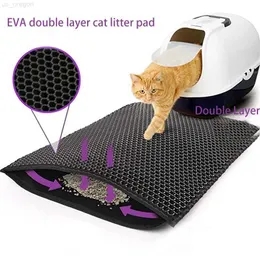 Cat Beds Furniture Waterproof Pet Cat Litter Mat Double Layer Pet Litter Box Mat Non-slip Sand Cat Pad Washable Bed Mat Clean Pad Products