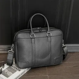 Backpack 2022 New Men's bag Business office briefcases Brand Leather Handbag Large capacity Laptop bag male Solid Black Tote