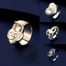 클래식 패션 디자이너 18K 골드 실버 링 남성 여성 조절 가능한 커플 링 반지 고품질 보석