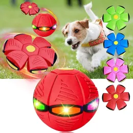 Toys Pet Dog Oyuncaklar Uçan Saucer Ball Sihirli Deformasyon UFO Oyuncaklar Açık Hava Spor Köpek Eğitim Ekipmanı Köpek Oyunu Uçan Disk