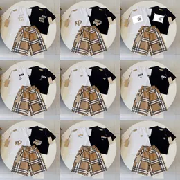 Definir marca impressão conjuntos de roupas designer crianças t-shirt crianças 2 peças roupas de algodão puro bebê meninos menina crianças moda appare g1cw #