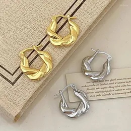 Hoop Earrings PONYKISS 925 Sterling Silver Twisted Round Earring For Women Party Minimalist Trendy Fine Jewelry Geometric Accessories