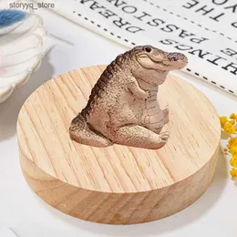 Other Home Decor Crocodile Statue Decoration Pet Cute Handmade Resin Picture Crocodile Garden Home Dining Table Decoration Q240229