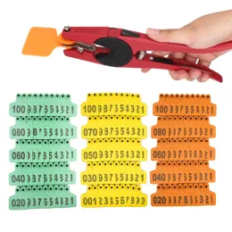 Accessories 100Sets Cattle Cow Ear Tag Signs & Pliers Ear Card With Number Ear Tags Typing Copper Head Earrings Farm Animal Ear tag pliers