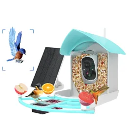 Fütterung Solar Smart Bird Feeder mit Kamera 1080HD Nachtsichtkamera AI-Erkennung Vogelarten-Feeder-Verbindung Automatische Erfassung