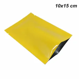 wholesale Open Top Glossy Yellow Aluminum Foil Heat Seal Vacuum Food Grade Bag Mylar Foil Heat Sealable Storage Pouch for Cookie Candy ZZ