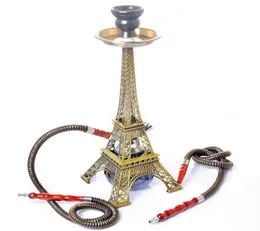 Newest Hookah Shisha 40cm Height Paris Eiffel Tower Shape Smoking Pipe Two Hose Kit Set Innovative Design Narguil Sheesha Narghile9861836