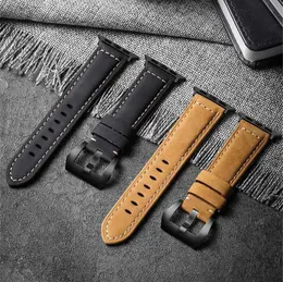 Designer Smart Straps Luxus Crazy Horse Lederarmband passend für iWatch 8 7 6 5 4 SE Armband für Apple Watch Serie 384041 mm 424445 mm Uhrenarmband DesignerQNMIQNMI