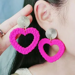 Dangle Earrings Bohemia For Women Candy Colored Woven Pattern Fashion Simplicity Personality Sweet Romantic Love Acrylic Trend Jewelr