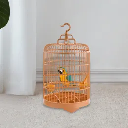 Nests Portable Bird Cage Bird Feeder Waterer with Standing Pole Parrot Stand Cage Hanging Bird House for Budgie Cockatiel Canary