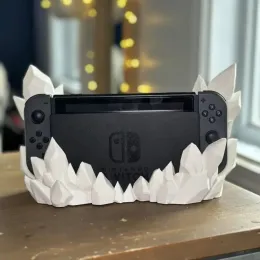 Standlar Funda Nintendo Switch Oleed Stand Tutucu Kristal Dekoratif Koruyucu Kılıf Anahtarı Toz Kapağı Ana Bilgisayar Tabanı NS Kabuk Oyunu Aksesuarları