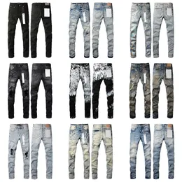 Designer Mens Purple Jeans Denim Trousers Fashion Pants High-end Quality Straight Design Retro Streetwear Casual Sweatpants Joggers Pant Washed Old Jeans