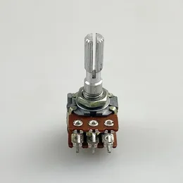 Smart Home Control 2 Piece 16 Typ B50K Stereo Channel Volym Justera potentiometer med mittpunkt Blommaxel 25mm 6-stift