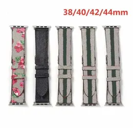 Designer G Designer Strap WatchBands 42mm 38mm 40mm 44mm IWATCH 2 3 4 5 Bands läderbi Snake Flower Armband Fashion Stripes B03 DesigneriB77Ib77