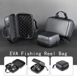 Väskor S/M/L PORTABLE EVA LÄDER Fiskerulle påsar Absorbera chockvattentät rullskydd Fodral Fiske Tackle Carry Bag Storage Box