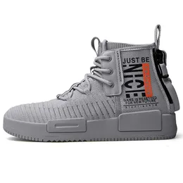 Mens Leather Lace-Up High Top Sneakers - Stylish Athletic  display picture 1