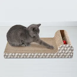 Arranhadores de gato brinquedo ondulado gato scratch board almofada moagem unhas interativo proteger móveis brinquedo do gato grande tamanho papelão