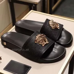 Дизайнерские сандалии, тапочки, женские и мужские шлепанцы PALAZZO с металлической маркировкой, роскошные пары на плоской подошве из ЭВА, черные модельные туфли, летняя пляжная водонепроницаемая обувь