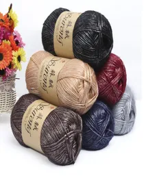 100gball fio de tricô de algodão de seda crochê bordado fio de lã grossa para mão tricô cachecol camisola ecofriendly4801481