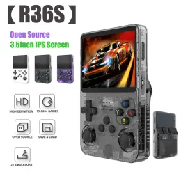 Spelare R36S Retro Handheld Video Game Console Open Source System 3,5 tum IPS -skärm PORTABLE Pocket Video Player Support 11+Emulators