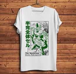 Zabawne DBZ Cell Perfect Form Anime T Shirt Men Manga Dragon Streetwear Tshirt Unisex White Casual Tee Homme2206226093390