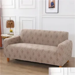 Stuhlhussen Ers 1/2/3/4 Sitzer Einfarbig Sofa Jacquard Elastischer Sitz All-Inclusive Waschbar Sliper Wohnzimmer Haustiere Kinder Drop Lieferung DHA8L