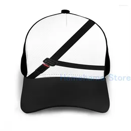 Ball Caps Fashion Fake Seat Belt Basketball Cap Men Women Graphic Print Black Unisex Adult Hat