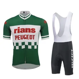 Peugeot Green Men Cycling Jersey Set Red Pro Team Cycling Odzież 19D Żelę oddychającą pad Mtb Road Mountain Bike Wear Racing Clo Bike Shorts