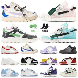 2024 Novo Padrão Fora do Escritório Mens Mulheres Low Top Offes Sapatos Casuais Branco Gelo Azul Ginásio Vermelho Royal Cinza Nevoeiro Sola Plana Plataforma de Caminhada Couro Designer Treinadores Sneaker