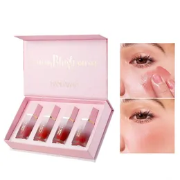 Blush Handaiyan 4pcs mussse ciecz B Air Postroczówka makijaż makijaż o wysokim połysku kosmetyczne matowe matowe naturalne długotrwały, łatwy w noszeniu m dh78u