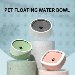 Matande hund Dricksvattenskål 1L/1,5L flytande nonvätande munkattskål utan spill dricksvatten dispenser Antiover Dog Bowl