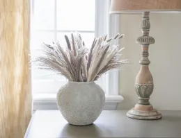 Vaso da fiori in ceramica bianca, vaso strutturato di medie dimensioni per centrotavola, cucina, soggiorno, regali per l'arredamento della camera da letto