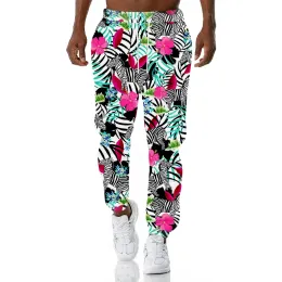 Jogginghose CJLM Musterdruck 3D-Druckhose Zebra Blumen Tropisch Bunt Klassische Hose Lässige Mode Lustig Street Style 7XL