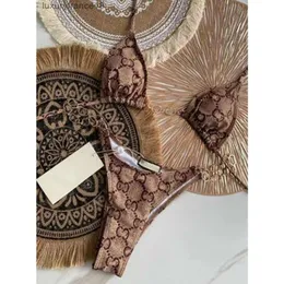 Klasikler mektup bikini set tasarımcısı iki parça bikinis 2023 yular seksi zincir push up maysuit xl moda mayo kadın biquinis, stokta etiketlerle biquinis