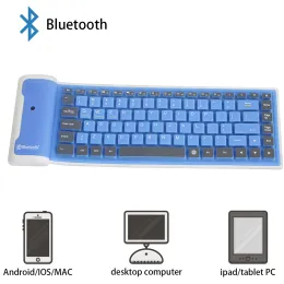 Tastaturen Mini MINI Wireless Bluetooth Computer Keyboard Ergonomische faltbare, verhalte Tastatur Tragbare Silikon -Wasserdichte Tastatur für iPad -PC