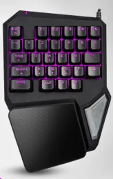 Tastaturen Onehanded Mechanical Gaming Keyboard RGB Backbeleuchtung tragbarer Mini -Gaming -Tastatur Ergonomischer Spielcontroller für PC PS4 Gamer