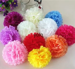Decorative Flowers Wreaths 9cm 500pcs 9 colors available Artificial Silk Carnation Flower Heads Mothers Day DIY Jewelry Findings headware G619H24229