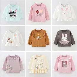 Marke Kleine Mädchen Kleinkind Kinder T-Shirt Langarm T-Shirt T Tops 100 Baumwolle Baby Mädchen Kleidung Kinder Unterwäsche Bunny 17Y 240220