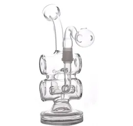 8 Inchs Mini Dab Rigs Glass Oil Rigs Recycler bong Double Barrel Percolator smoking Water pipe With 14mm Joint glass oil burner pi8746352