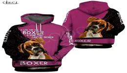 moda una ragazza e il suo cane boxer stampa 3d felpa con cappuccio da uomo donna felpa casual pet dog disegni cappotto con cappuccio drop1497205