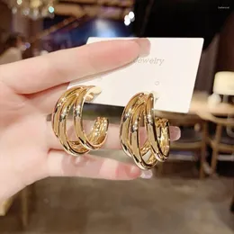 Dangle Earrings 2024 Premium Three-Ring Light Luxury Ring Fake Piercing For Women Korean Fashion Jewelry Design Personalized