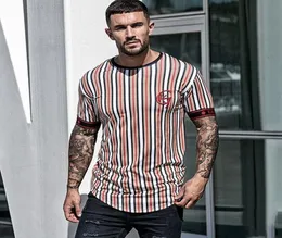 Casual Mens Tshirt Stripe Summer Man Tshirt Fashion Tops Streetwear Male Tees Hip Hop Clothing Boys T Shirt Whole3338976